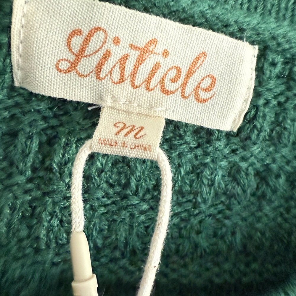 Listicle Dark Green Vintage Style Knit Cardigan Sweater NWT - Picture 9 of 12